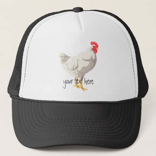 Witte kip trucker pet (Voorkant)