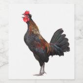 Witte kip wijn etiket (Enkel label)