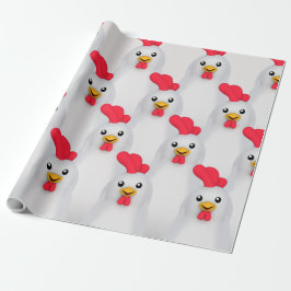 Witte kip/witte rooster cadeaupapier