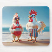 Witte kippen die badpakken dragen muismat (Voorkant)