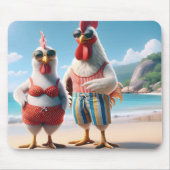 Witte kippen die badpakken dragen muismat (Voorkant)