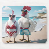 Witte kippen die badpakken dragen muismat (Voorkant)