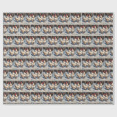 Witte kippen in sneeuw cadeaupapier (Vlak)