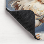 Witte kippen in sneeuw muismat (Hoek)