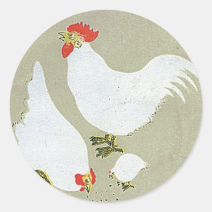 Witte Kippen Japans Silk Label
