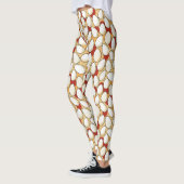 Witte kippeneieren boven rood en bruin Boerderij l Leggings (Links)