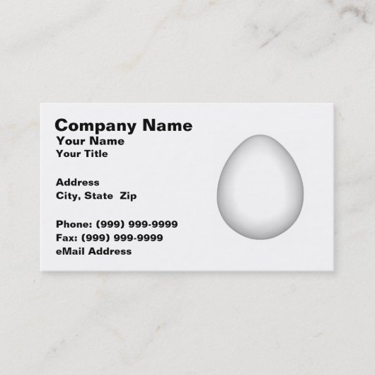 Witte kippeneieren visitekaartje (Voorkant)