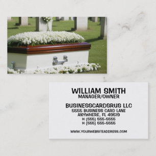 Witte Kist Graveside Begrafenis Home Director Visitekaartje