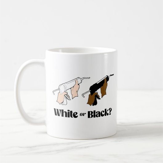 Witte kit of zwarte kit koffiemok (Links)