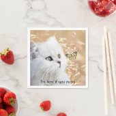 Witte kitten en vlinder servet (Insitu)