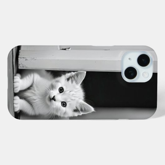 Witte kitten in deuropening Case-Mate iPhone case (Achterkant (horizontaal))