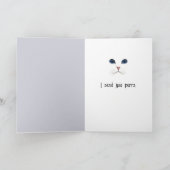 Witte kitten in mand voor denken aan je kaart (Binnen)