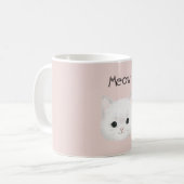 Witte Kitten Kat Kijk Meeuw Koffiemok (Voorkant links)