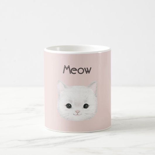 Witte Kitten Kat Kijk Meeuw Koffiemok (Center)