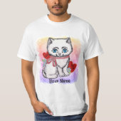 Witte kitten kat t-shirt (Voorkant)