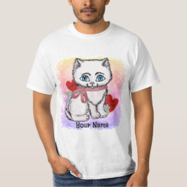 Witte kitten kat t-shirt