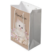 Witte kitten medium cadeauzakje (Voorkant Gekanteld)