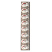 Witte Kitten met Kerstman Hoed Tafel Runner Medium Tafelloper (Voorkant)
