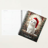 Witte Kitten met Kerstmuts Planner (Display)