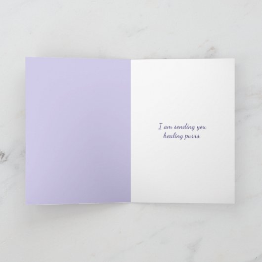 Witte kitten met Lila laurier Kaart (Binnen)