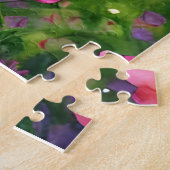Witte kitten omringd door bloemen legpuzzel (Zijkant)