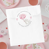 Witte Kitten Roze Harten Ballonnen Valentijnsdag Ronde Sticker