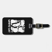 Witte Kitten Silhouetten - Schattige Feline Design Bagagelabel (Voorkant horizontaal)