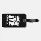 Witte Kitten Silhouetten - Schattige Feline Design Bagagelabel (Achterkant horizontaal)
