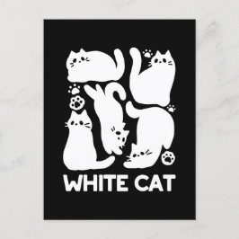 Witte Kitten Silhouetten - Schattige Feline Design Briefkaart