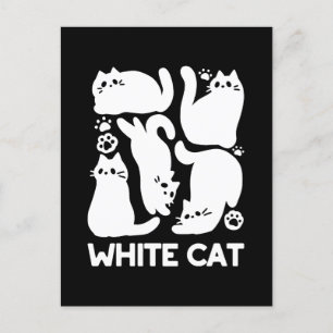 Witte Kitten Silhouetten - Schattige Feline Design Briefkaart