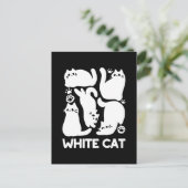 Witte Kitten Silhouetten - Schattige Feline Design Briefkaart (Staand voorkant)
