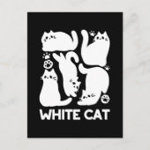 Witte Kitten Silhouetten - Schattige Feline Design Briefkaart (Voorkant)