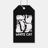Witte Kitten Silhouetten - Schattige Feline Design Cadeaulabel (Voorkant)