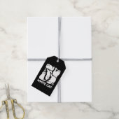 Witte Kitten Silhouetten - Schattige Feline Design Cadeaulabel (Met Touw)