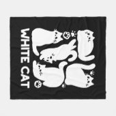 Witte Kitten Silhouetten - Schattige Feline Design Fleece Deken (Voorkant (Horizontaal))