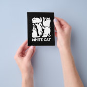 Witte Kitten Silhouetten - Schattige Feline Design Flyer (Hand)