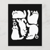 Witte Kitten Silhouetten - Schattige Feline Design Flyer (Achterkant)