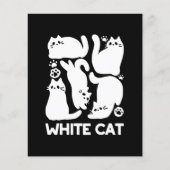 Witte Kitten Silhouetten - Schattige Feline Design Flyer (Voorkant)