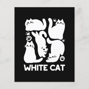 Witte Kitten Silhouetten - Schattige Feline Design Flyer