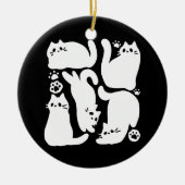 Witte Kitten Silhouetten - Schattige Feline Design Keramisch Ornament (Voorkant)