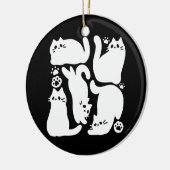 Witte Kitten Silhouetten - Schattige Feline Design Keramisch Ornament (Links)