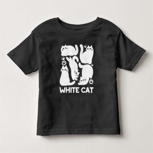 Witte Kitten Silhouetten - Schattige Feline Design Kinder Shirts (Voorkant)
