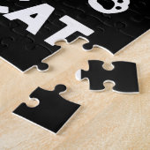 Witte Kitten Silhouetten - Schattige Feline Design Legpuzzel (Zijkant)