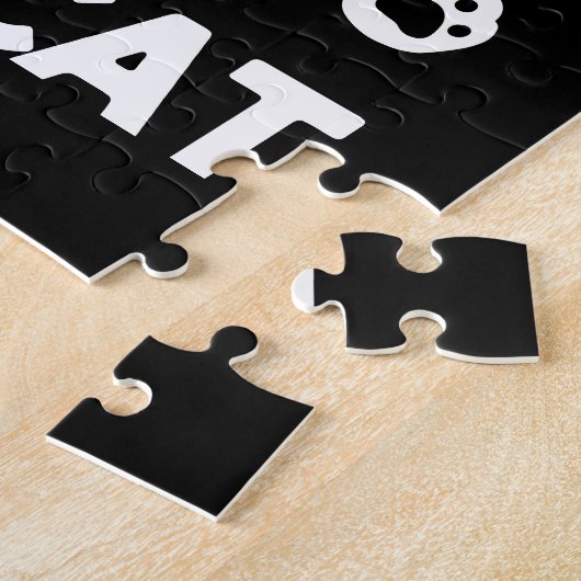 Witte Kitten Silhouetten - Schattige Feline Design Legpuzzel (Zijkant)