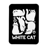 Witte Kitten Silhouetten - Schattige Feline Design Magneet (Verticaal)