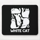 Witte Kitten Silhouetten - Schattige Feline Design Muismat (Voorkant)
