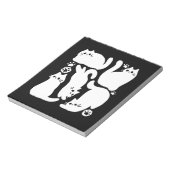 Witte Kitten Silhouetten - Schattige Feline Design Notitieblok (Linkerzijde)