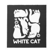 Witte Kitten Silhouetten - Schattige Feline Design Notitieblok (Voorkant)