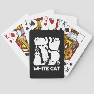 Witte Kitten Silhouetten - Schattige Feline Design Pokerkaarten