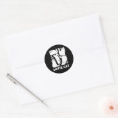 Witte Kitten Silhouetten - Schattige Feline Design Ronde Sticker (Envelop)